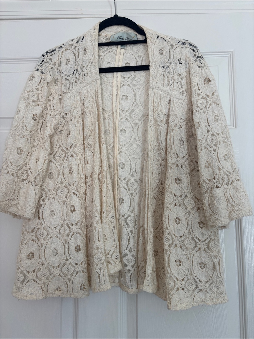 Beth Bowley Cream Lace Open Cardigan